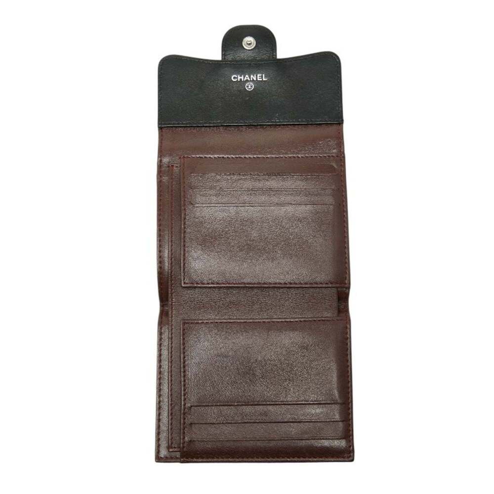 CHANEL Authentic Black Lambskin Leather Logo Wallet - Picture 7 of 10